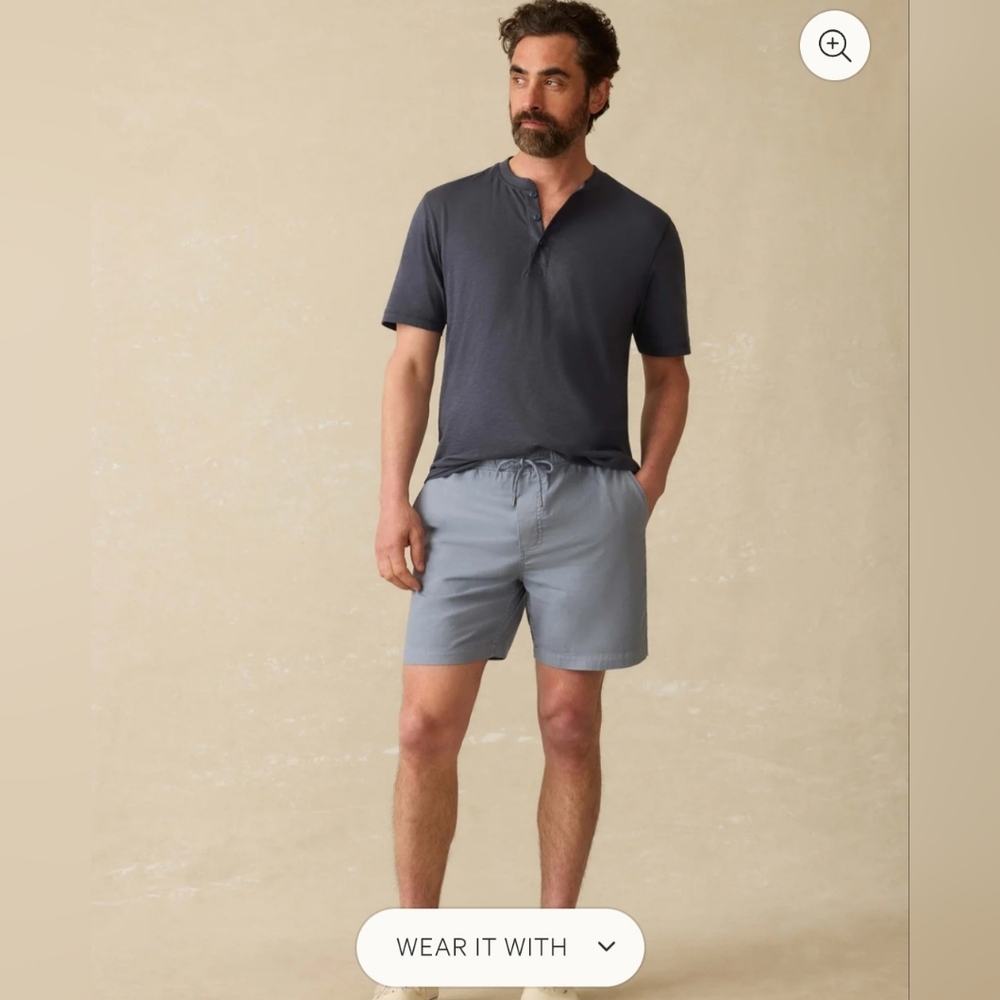 Faherty Essential Drawstring Short - Flintstone - Picture 5 of 6